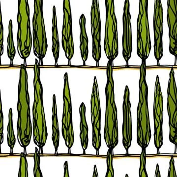 Tuscany landscape pattern Stock Illustration