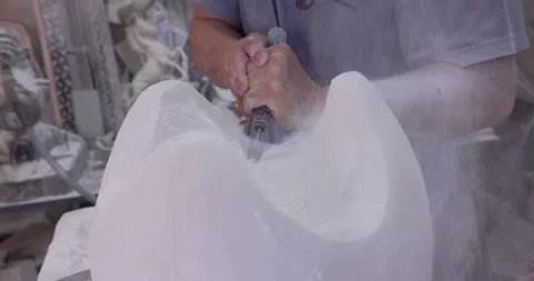 Tuscany - The magic dust of alabaster processing Stock Footage 162121772