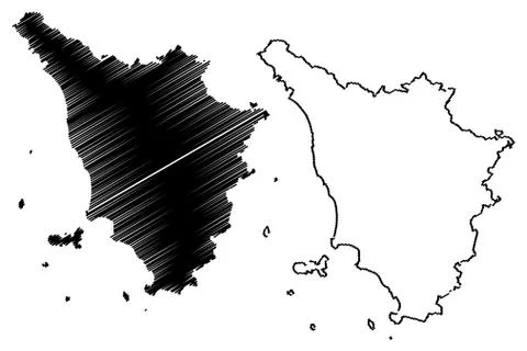 Tuscany map vector.. Stock Illustration