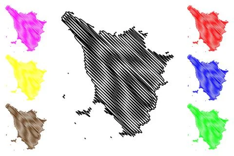 Tuscany map vector.. Stock Illustration
