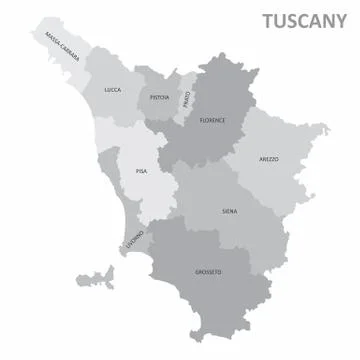 Tuscany region map Stock Illustration