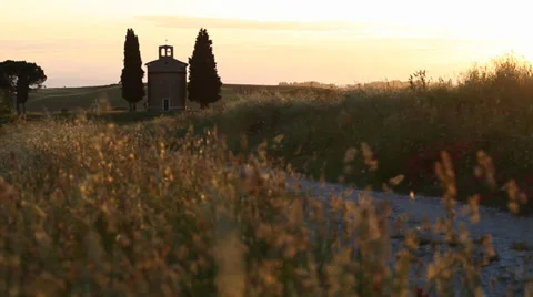 Tuscany sunset landscape Stock Footage 39677902