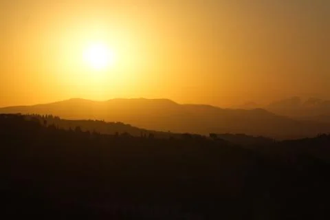 Tuscany sunset Stock Photos