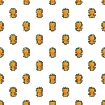 Tutankhamun death mask pattern ancient egyptian history Illustrazione stock