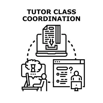 Tutor class coordination online education concept 스톡 일러스트