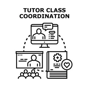Tutor class coordination program for education and learning assistance 스톡 일러스트