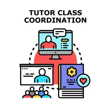Tutor class coordination program for education and learning assistance Illustration