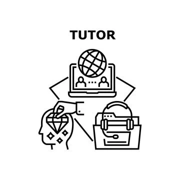 Tutor Education Vector Concept Black Illustration イラスト素材