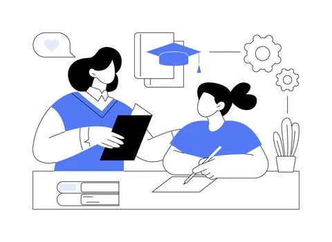 Tutor isolated cartoon vector illustrations. Ilustración de archivo