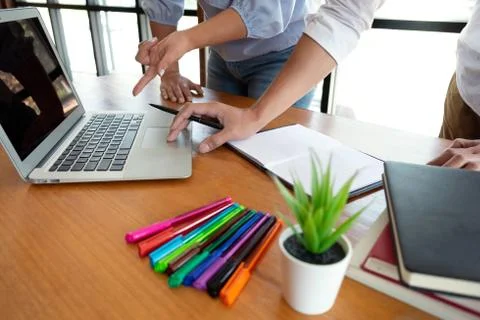 Tutor, learning, education, Group of young people learning studying lesson in Stock Photos