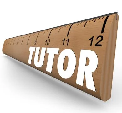 Tutor ruler measurement learning teaching math science skills Stock Illustration