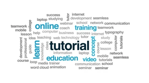 Tutorial animated word cloud. Kinetic typography. Stock Footage 107398312