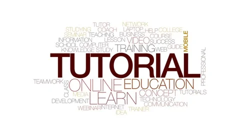 Tutorial animated word cloud, text design animation. Kinetic typography. Video stock 71581975