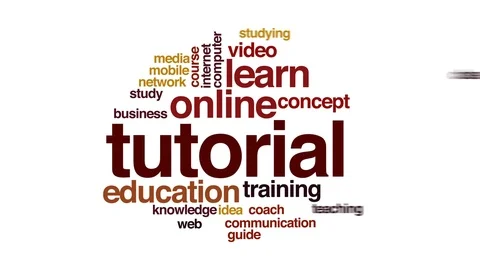 Tutorial animated word cloud, text design animation. Video stock 71876507