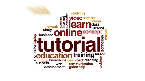 Tutorial animated word cloud, text design animation. Video stock 72413851