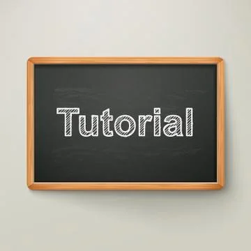 Tutorial on blackboard in wooden frame Ilustración de archivo