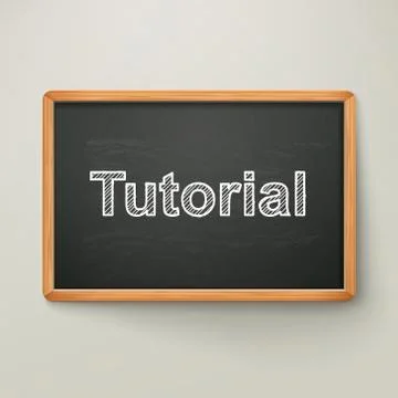 Tutorial on blackboard in wooden frame Stock Illustration