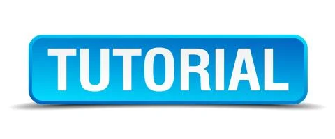 Tutorial blue 3d realistic square isolated button Stock Illustration