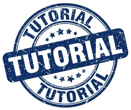 Tutorial blue grunge round vintage rubber stamp Illustrazione stock