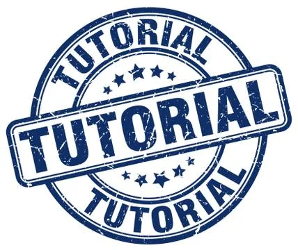 Tutorial blue grunge round vintage rubber stamp Stock Illustration