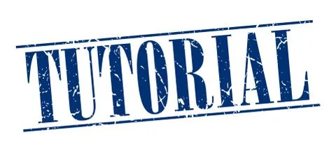 Tutorial blue grunge vintage stamp isolated on white background 库存插图