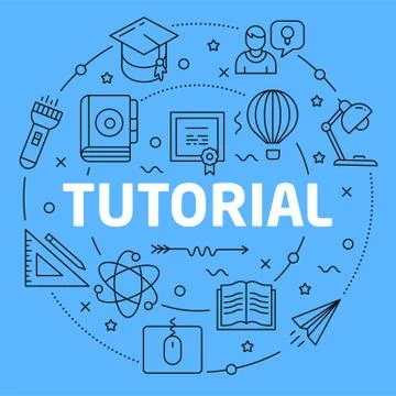 Tutorial Blue Lines Illustration for prsentation Illustrazione stock