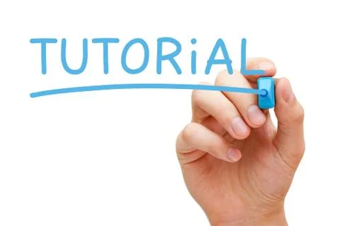 Tutorial blue marker concept Stock Illustration