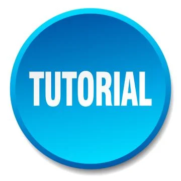 Tutorial blue round flat isolated push button Stockillustratie
