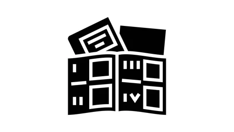 Tutorial book glyph icon animation Stock Footage 222856967