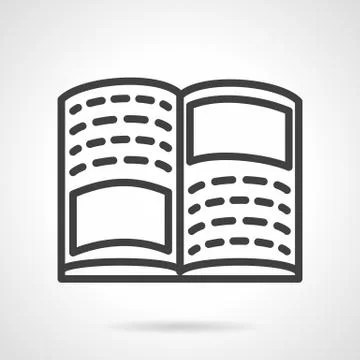 Tutorial book simple line vector icon Stock Illustration