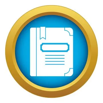 Tutorial with bookmark icon blue vector isolated Stock Illustration