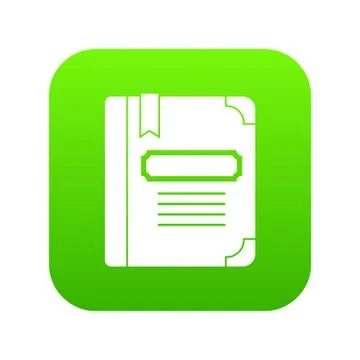 Tutorial with bookmark icon digital green 库存插图