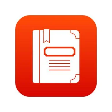 Tutorial with bookmark icon digital red Illustrazione stock