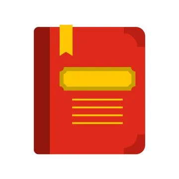 Tutorial with bookmark icon, flat style Illustrazione stock