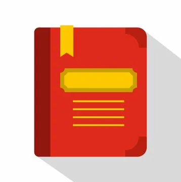 Tutorial with bookmark icon, flat style 库存插图