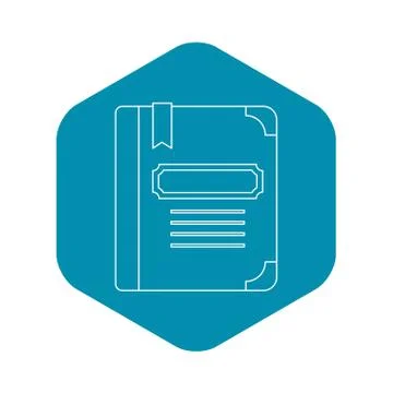 Tutorial with bookmark icon, outline style Illustrazione stock