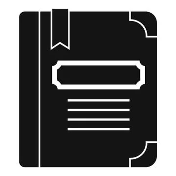 Tutorial with bookmark icon, simple style Illustrazione stock