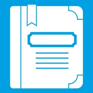 Tutorial with bookmark icon white Stock Illustration