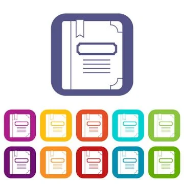 Tutorial with bookmark icons set Stock Illustration