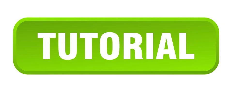 Tutorial button. tutorial square 3d push button Illustrazione stock