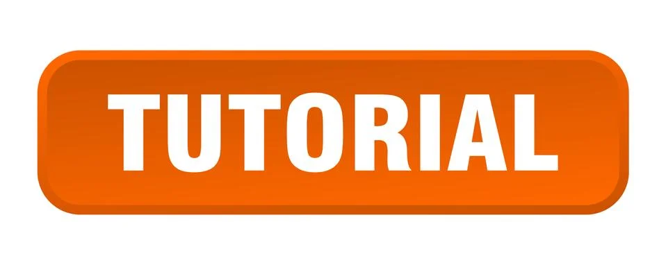 Tutorial button. tutorial square 3d push button Stock Illustration