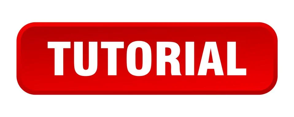 Tutorial button. tutorial square 3d push button Stock Illustration