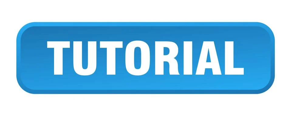 Tutorial button. tutorial square 3d push button Stock Illustration