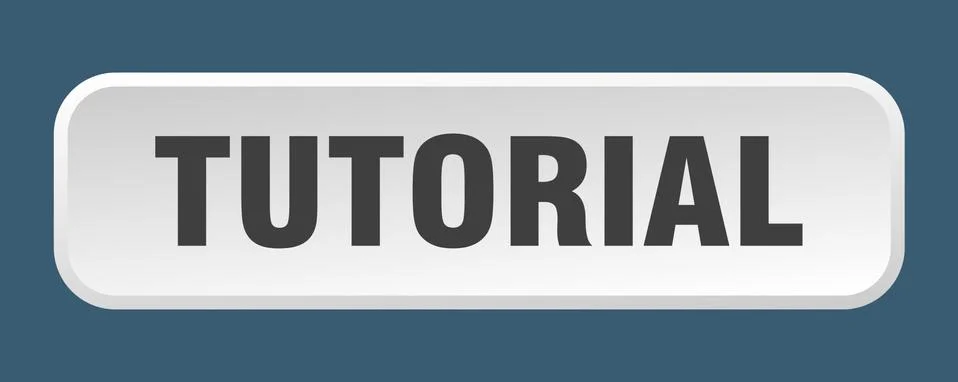 Tutorial button. tutorial square 3d push button Stock Illustration