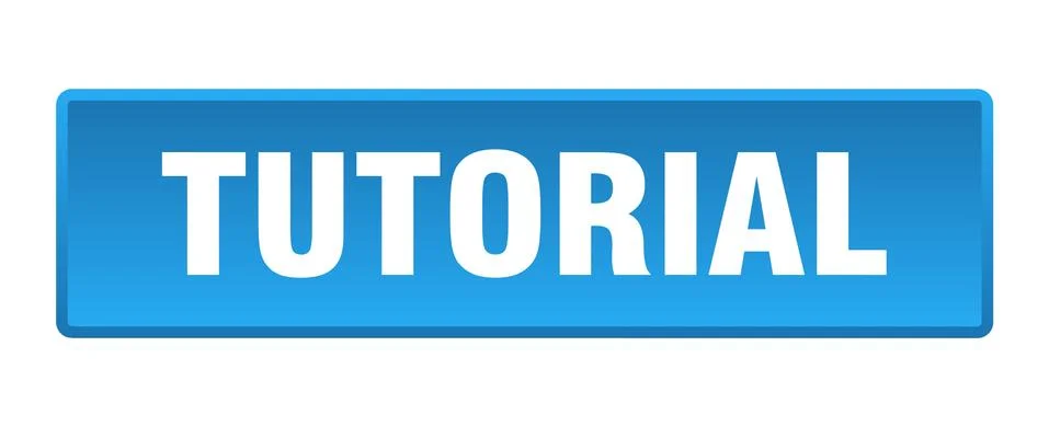 Tutorial button. tutorial square blue push button Illustrazione stock
