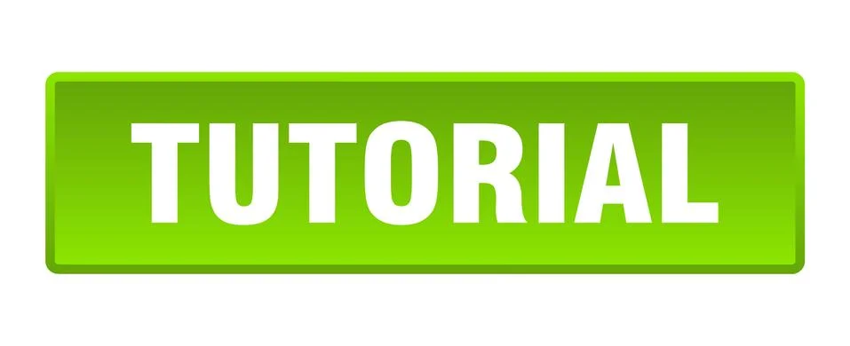 Tutorial button. tutorial square green push button Ilustração Stock