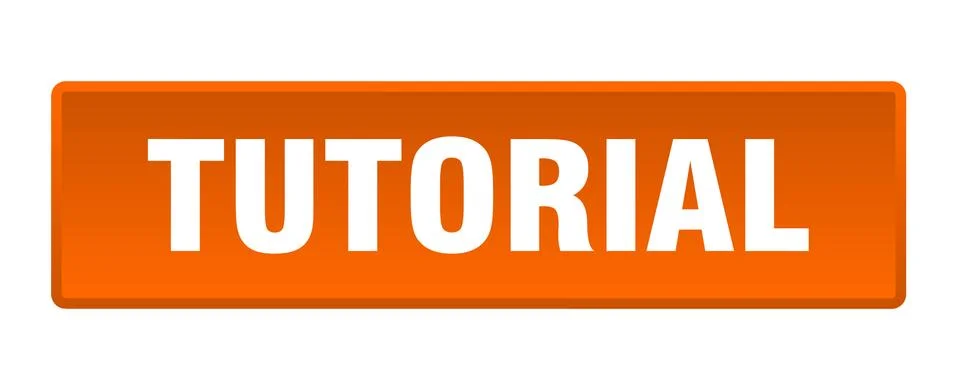 Tutorial button. tutorial square orange push button 스톡 일러스트