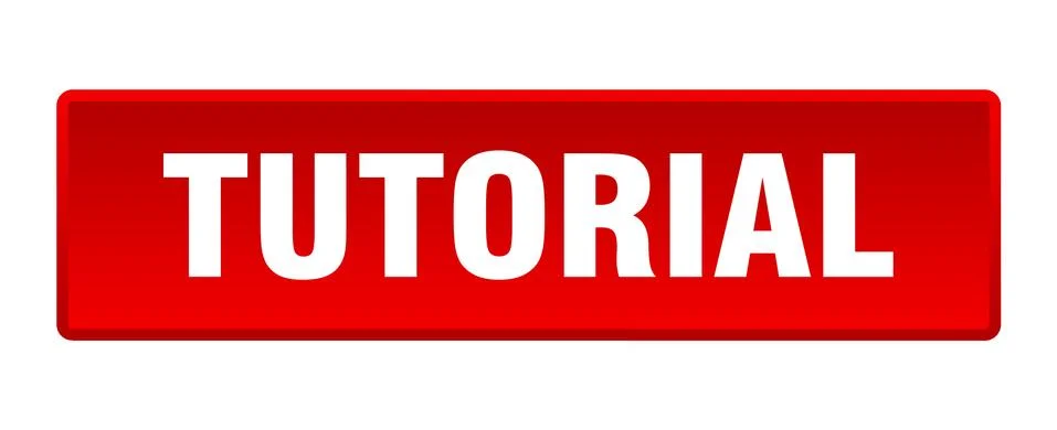 Tutorial button. tutorial square red push button Illustrazione stock