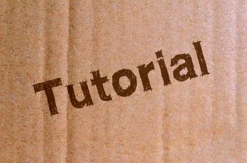 Tutorial - carton, cardboard with brown letters Stock Illustration