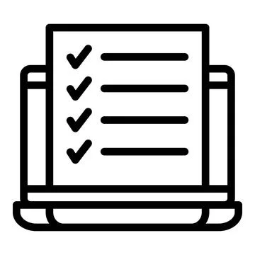Tutorial checklist icon outline vector. Screen distance 스톡 일러스트